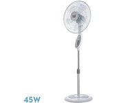 FABRILAMP - Ventilador De Pie Floxo Blanco/gris 3 Vel. 45w C/remoto Temporizador 5 Aspas Regx44,5x40 Cm