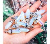 Natural Stone Crystal Hexagonal Point Pendants Quartz Bullet Hexagonal Pendulum Reiki Chakra DIY Jewelry Necklace Accessories