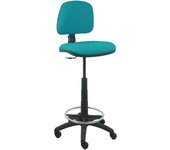 Piqueras Y Crespo Taburete Ergonómico Regulable en Altura con Respaldo y Aro Reposapiés Cromado