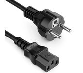 CABLEPELADO Cable de alimentación CPU Recto | Enchufe Tipo F (CEE 7/7) Recto en Toma de Entrada C13 Enchufe | Sección 1 mm² | Ordenador, Monitor, Impresora | Negro | 3 Metros