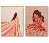 Set de 2 cuadros calidad premium con marco de madera - 30x40 cm o 50x70 cm - POSTER LAB