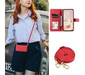 Long lanyard Flip Leather Case for Samsung Galaxy Note 20 Ultra 10 9 8 Plus A10 A20E A30 A50 A70 A51 A71 A21S Wallet Card Cover