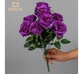 Rose Flower Bouquet Artificial Pink Red Flowers Wedding Decoration 9 Heads Silk Flowers Fake Roses Flores Home Decor Bunch