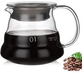 Cafetera de vidrio para cafetera de goteo, jarra de vidrio estándar, cafetera con tapa, transparente, 01 350 ml (12 oz)