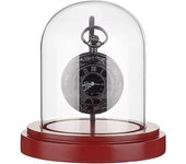 3 x 4 inch Pocket Watch Display Case Glass Watch Dome Cloche with Metal Hook Watch Display Jar with Wood Base Glass Display Dome