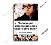 Woody Allen Movie Director Metal Plate Rusty Metal Signs Decorative Plate Metal Plaque Wall Tin Sign Man Cave Club Wall Decor