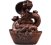Estatua de serpiente tallada a mano en madera, estatua de serpiente del zodíaco chino, estatua decorativa de Feng Shui del año 2025 de la serpiente, decoración de escritorio para el hogar (verde)