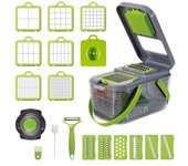 BIT Cortador de Verduras Multifuncional de Acero Inoxidable Cortador de Cebolla de 22 Piezas para Herramientas de Cocina y Comedor