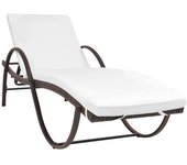 vidaXL Tumbona de jardín con cojín y mesita ratán sintético Marrón, Negro, Sillas de Exterior Ideal para jardín, playa, piscina, terraza Tumbona Piscina Tumbonas Playa Tumbonas Jardín Exterior
