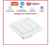 Tuya ZigBee Smart Switch EU 1/2/3 Gang Switch Push Button Controller Works With Smart Life App ZigBee Gateway Need Neutral Wire
