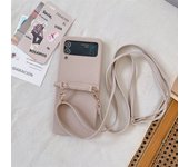 Crossbody PU Leather Phone Case for Samsung Galaxy Z Flip 6 5 4 3 Flip6 Flip5 Flip4 Flip3 5G Protective Shockproof Cover