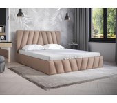 Vente-unique - Canapé abatible 160 x 200 cm - Terciopelo - Beige - LIDAMA de Pascal Morabito