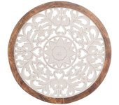 ORIGEN Home Decor - Adorno Mosaico  Adorno Pared | Placas De Madera Blanco - 64x4x64 cm 28489