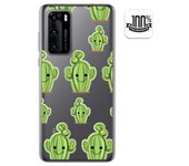 Tumundosmartphone Funda Gel Transparente para Huawei P40 diseño Cactus Dibujos