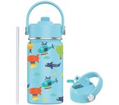 PORCHEDDU Botella Termo de Agua para Niños de Acero Inoxidable 350ml (20 Diseños) mantiene El Frio y el color- Térmica Reutilizable | Sin BPA | Keeps 24H Frio / 12H Caliente | Termo y Hermética - Doble Pantalla a Prueba de Fugas (TK350 1099 F6 D7)