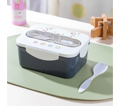 Cartoon Lunch Box Mug Set Portable Plastic Bento Box with Fork Kid's Lunch Box Food Storage Container Food Holder