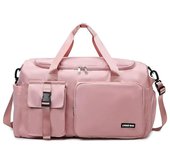 42L Bolsa Deporte Gimnasio Plegable, Bolsa de Viaje Impermeable, Bolsa Deporte Fitness Ligera, con Zapato Separada Seco y Humedo, Hombre y Mujer, para Deportivo Viaje Gimnasio(Rosa)