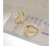 New Fashion Fresh Flower Enamel Hoop Earrings for Women Dripping Oil Huggies Earrings Girl Charm Cute Ears Party Jewelry Gift
