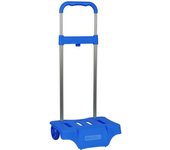 SAFTA - CARRO PORTAM.AZULINA PANT.2144C - Carro para Mochila Fabricado en España Ruedas antivibración y silenciosas cubierta de goma transparente - Mochila Carro Sistema de sujeción para mochilas UNIVERSAL - Carro Mochila