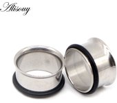 1pc 2mm-25mm Stainless Steel Ear Plugs Tunnels Rose Gold Color Screwed Earrings Expander Earlet Gauges Body Piercings Jewelry