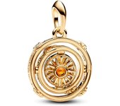 PANDORA Charm Colgante Astrolabio Giratorio Plata 925ML Chapado en Oro 14k - Joyería Mujer