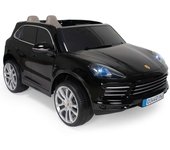 INJUSA - Coche Eléctrico Infantil Porche Cayenne, Coche a Batería para Niños de 3 a 4 Años, Batería 12V, Luces, Sonidos, Mp3, Marcha atrás, 2 Velocidades, Radio Control, 6 km/h, Licencia Porsche, Color Blanco o Negro