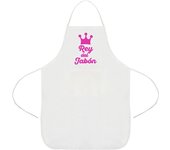 Delantal Blanco Rey del Jabón | Regalo Especial para Amantes de Jabones Caseros y Artesanales | Con Frase Rey del Jabón | Amplio Bolsillo | Ideal para Regalar con Kit de Jabones | 60x87 cm