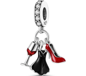 Silver Plated Ladies' Preference Charms Perfume Beads High Heels Lipstick Pendant Fit Original Bracelet DIY Jewelry