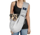 Carmelo Transportín para perros y GATOS-Bolsa Papoose de PET reversible con Manos libres - Bolsa suave y Diseño especial - Adecuada para Perros Pequeños y Gatos al Aire Libre (se requiere GRE clásico)
