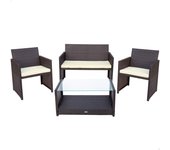 Conjunto muebles terraza ratán 3 sillones y 1 mesa Aktive
