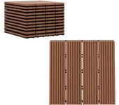 Outsunny Set de 11 Piezas Baldosas de Exterior 30x30 cm 1 m² Suelo de Jardín Exterior Antideslizantes y Resistentes al Clima de Fácil Instalación para Jardín Terraza Balcón