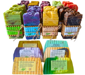 Pack 10 Jabones Artesanales Variados. Jabones de Aceite de Oliva y Glicerina Vegetal. Pumarshop Cinnia Natura. Jabones Artesanos Seleccionados para Cuerpo y Cara. Piel Grasa, Seca, Acné, Exfoliante...