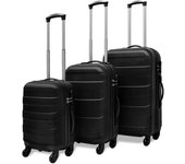 vidaXL Juego de Maletas Duras 3 Piezas Diversos Tamanos Equipaje Trolley Color Negro,  Plateado,  Azul y mas