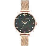 Olivia Burton Reloj Analógico de Cuarzo para mujer con correa de malla de acero inoxidable color oro rosado - OB16AM145