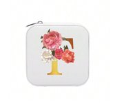 26 letter printed travel jewelry box, travel storage bag, small bead treasure box, bridesmaid gift box, mini storage box-LJX