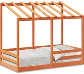 vidaXL Cama infantil con techo madera maciza pino marrón 70x140 cm