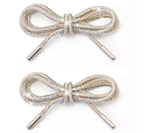 1Pair/2Pcs Rhinestone Shoe Lace Luxury Diamond ShoeLace Bright String Cross Braiding Strap DIY Drawstring Shoe Accessories