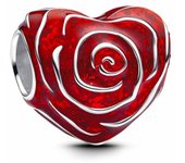 Charm Pandora Corazón Rojo con forma de Pétalos de Rosa - Ideal regalo San Valentín