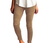 Women's Stretch Pants Casual Striped Decoration Slim Leg Dressy Trousers Trendy Skinny Straight Leg Pants with Pockets