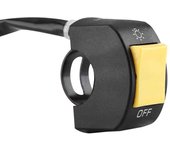 AUTOZOCO - Interruptor luces faros delanteros para manillar de moto 12 V CC negro - 2 polos - interruptor secundario - swich antiniebla - swich faros, Botón amarillo