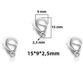 25Pcs Stainless Steel Gold Black Lobster Clasps Jewelry Findings DIY Necklace Bracelet Making Accessories 9/10/11/12/13/15MM