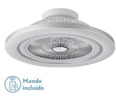 FABRILAMP Ventilador de Techo con Luz 72W DC Mato Níquel 5 Aspas Transparentes