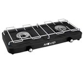 Muvip cocina de gas 2 fuegos con parrilla desmontable - base antideslizante - color negro