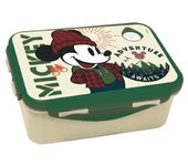 Porta Meriendas Mickey, Fiambrera Mickey, Sandwichera Mickey, Color Verde Y Beige, 18 x 13 x 6,5 cm, Stor - Kiglam