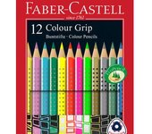 FABER LAPIZ GRIP 12 COLORES EN TONOS PASTEL NEON Y METALIZADOS DIBUJO-CREATIVE STUDIO