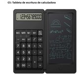 Solar Powered Scientific Calculator & 6 Inch Writing Tablet Foldable 10 Digit LCD Display For Office Student Teachers Accountant