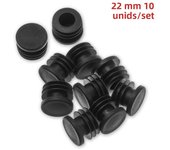 10pcs/pack Black Round Plastic Plug In Round Pipe Steel Pipe Inner Sleeve Plug Head Table Chair Foot Pad