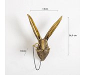Home Decor Waterproof Bronzed Resin Animal Hanging Sculpture Sunscreen Animal Head Wall Hanging OrnamentsAnimal Head