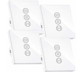 Interruptor conectado para persiana enrollable, compatible con Alexa/Google Home, táctil con retroiluminación, control mediante aplicación