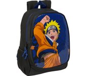 SAFTA  MOCHILA ADAPTABLE A CARRO NARUTO "NINJA" - Mochila Escolar Licencia Oficial - Diseño Ergonómico - Amplio Espacio de Almacenamiento - Bolsillos Multifuncionales